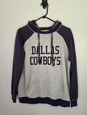 Dallas Cowboys Hooded Pullover Sweatshirt - Grey & Navy